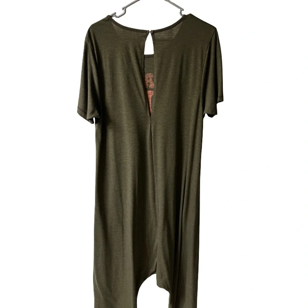 NATURAL LIFE Olive Jumpsuit with Peace Graphic - Picture 3 of 5